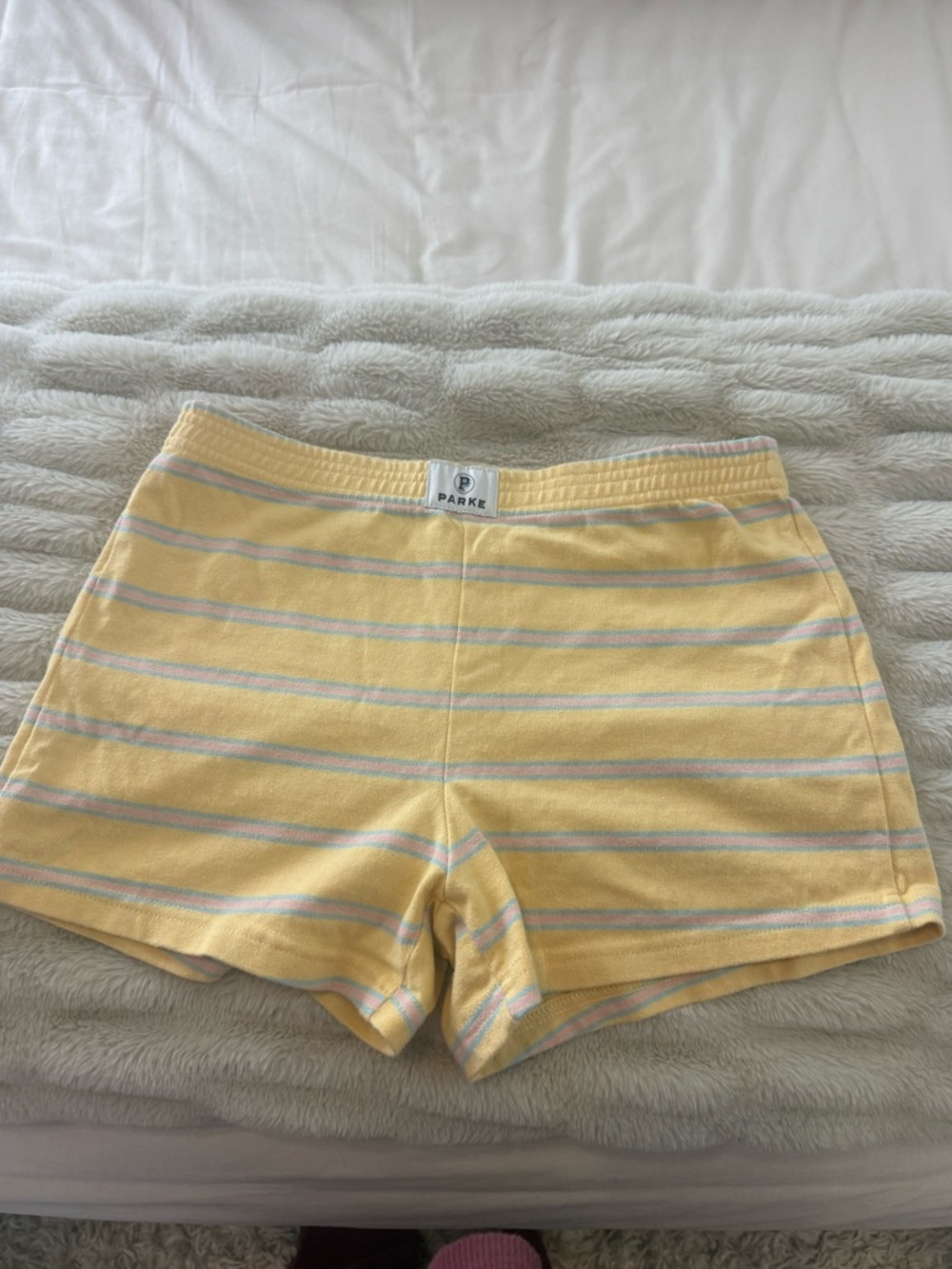 Parke Yellow Striped Women's Lounge Shorts